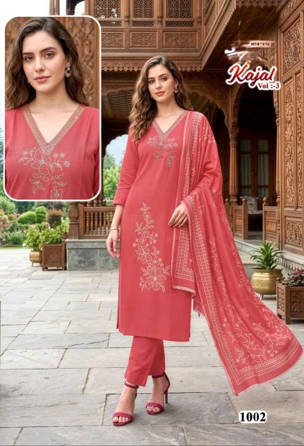 Desi kudi kajal 3 kurti manufacturer in surat